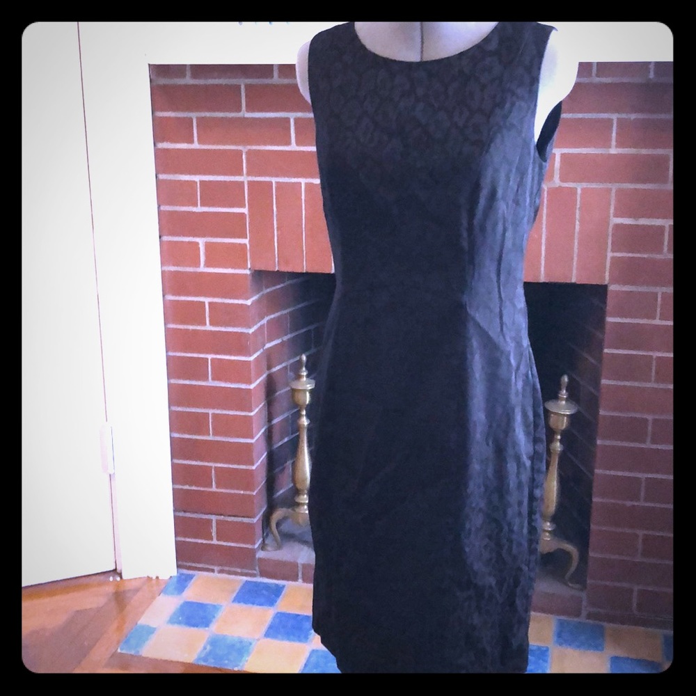 Black leopard print cocktail dress